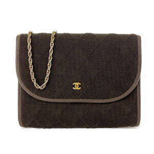 Chanel Matelasse Jersey Chain Shoulder Bag Brown